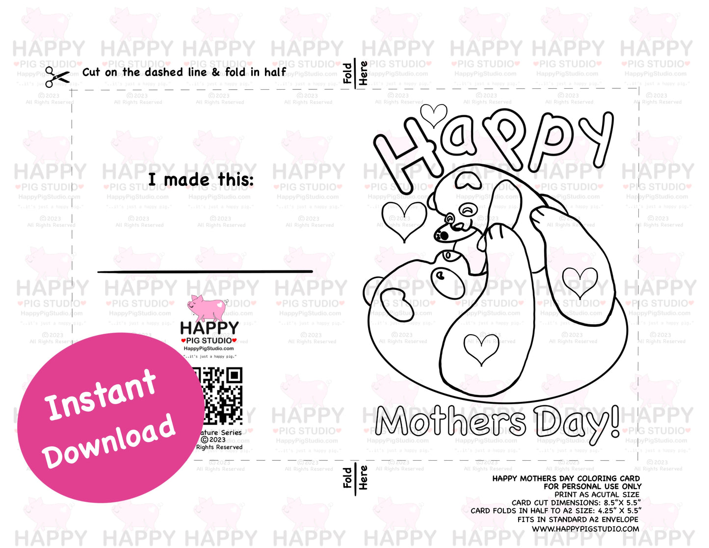 Mothers Day Card - Baby Panda