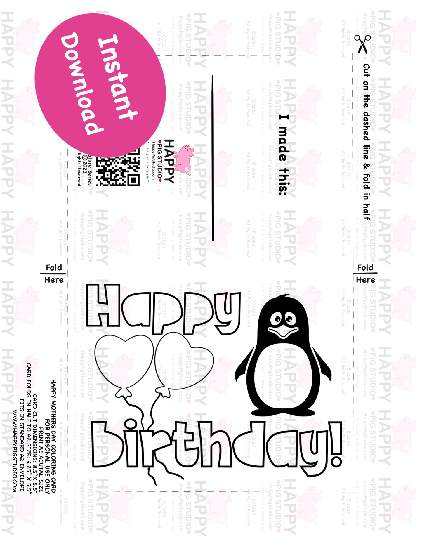 Happy Birthday Card - Penguin