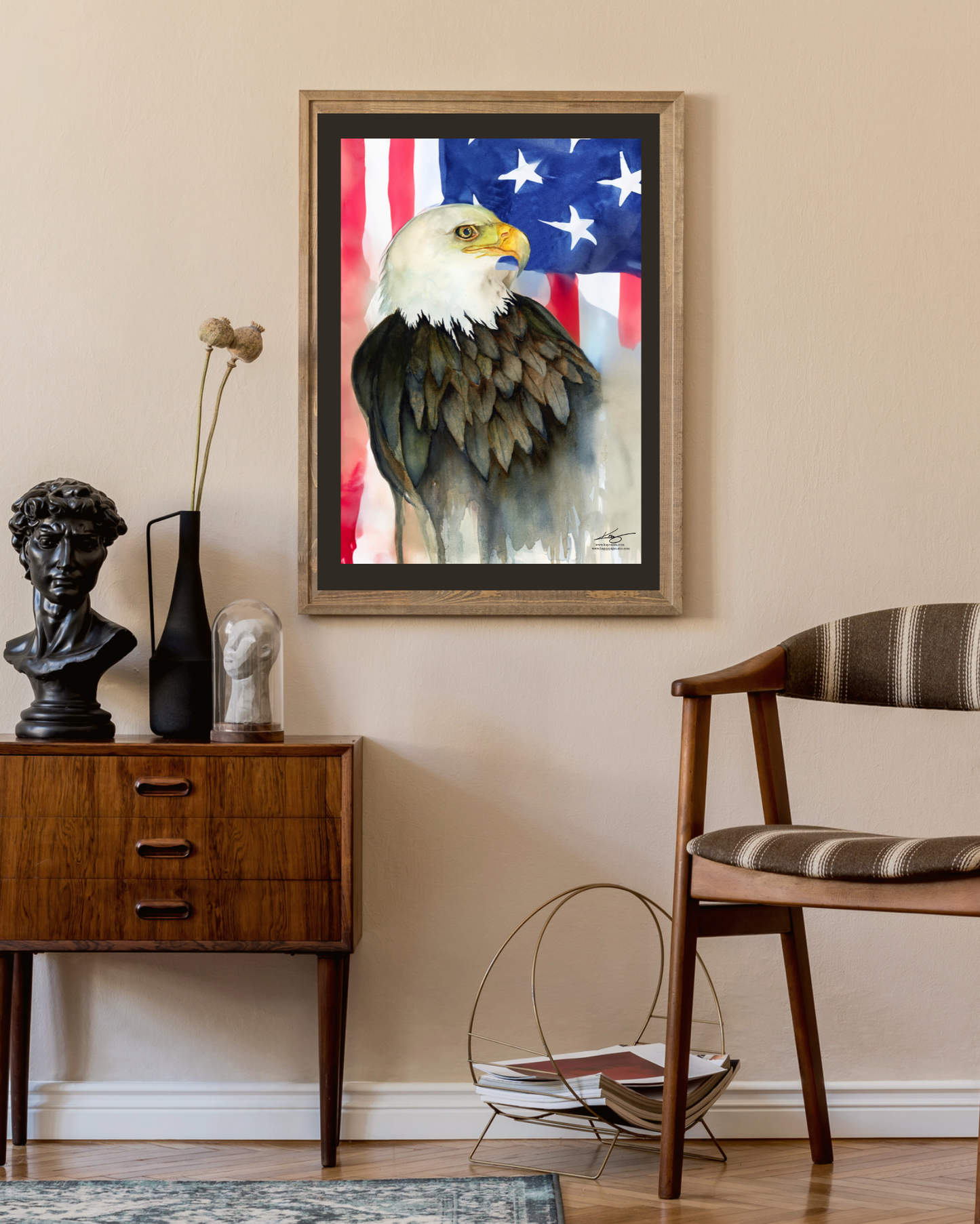 My eagle. And a flag. - Original Collectable Print