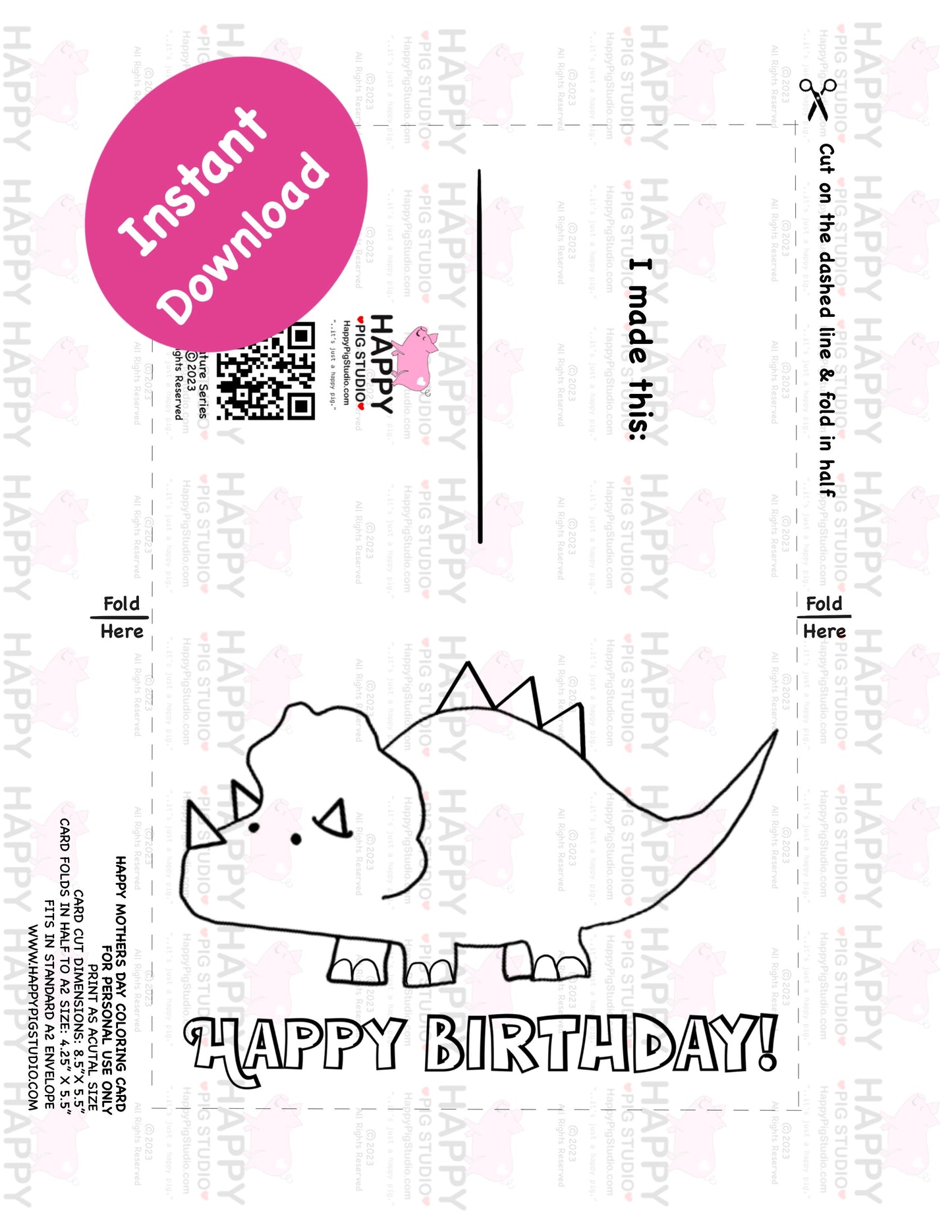 Happy Birthday Card - DINOSAUR