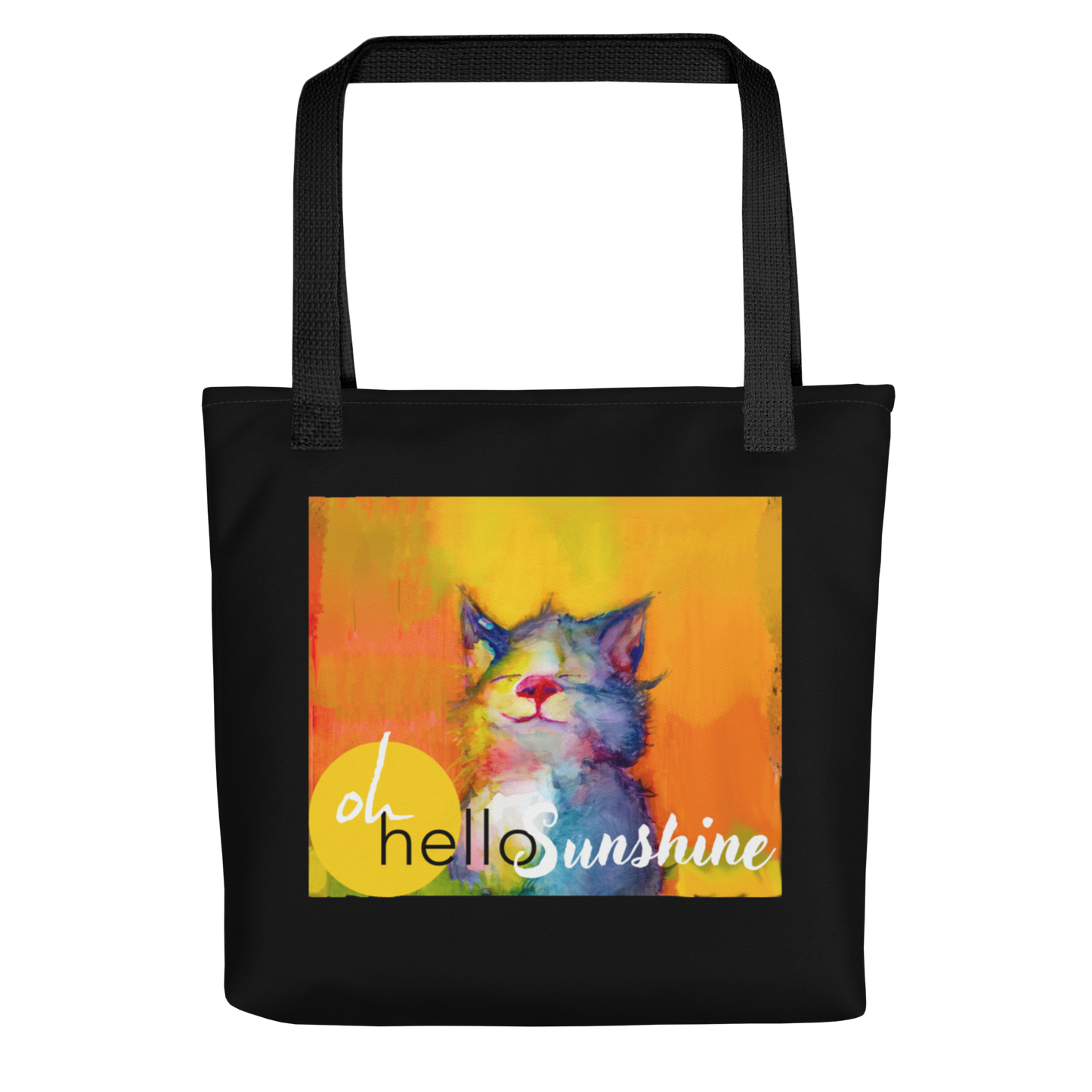 Hello Sunshine! Smiling cat tote bag