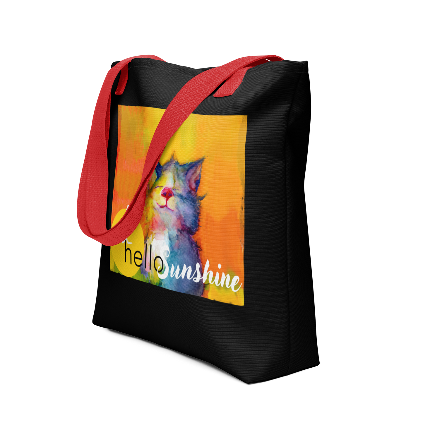 Hello Sunshine! Smiling cat tote bag