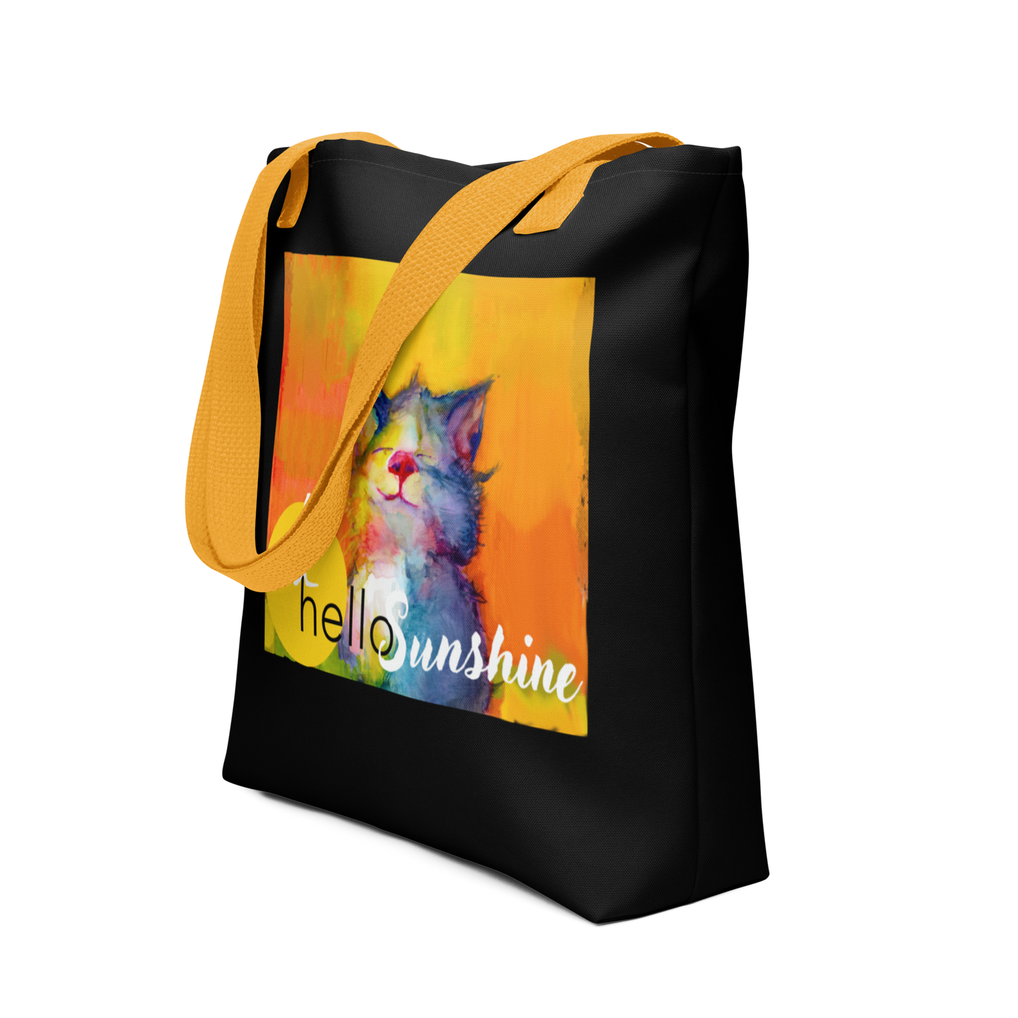 Hello Sunshine! Smiling cat tote bag