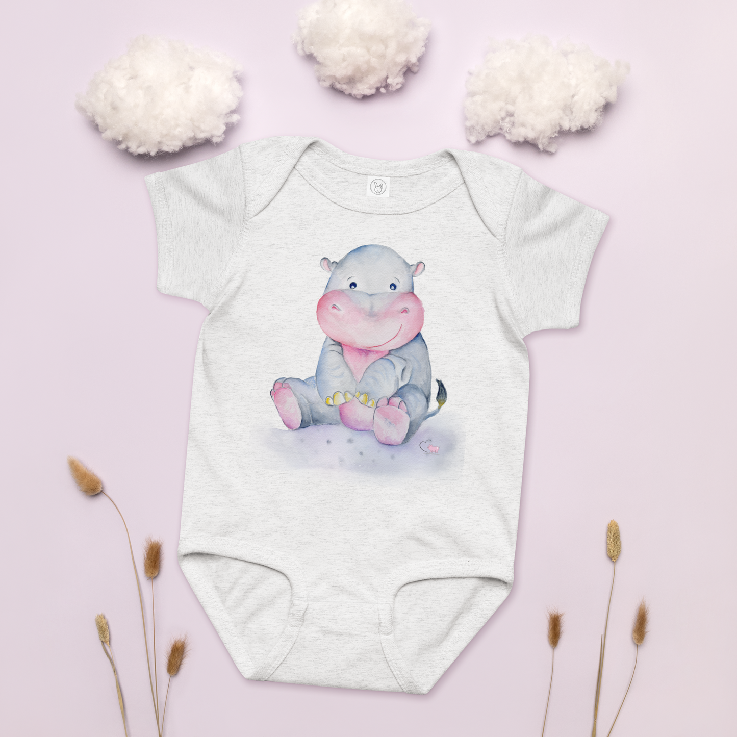 Harriet the Hippo baby onesie