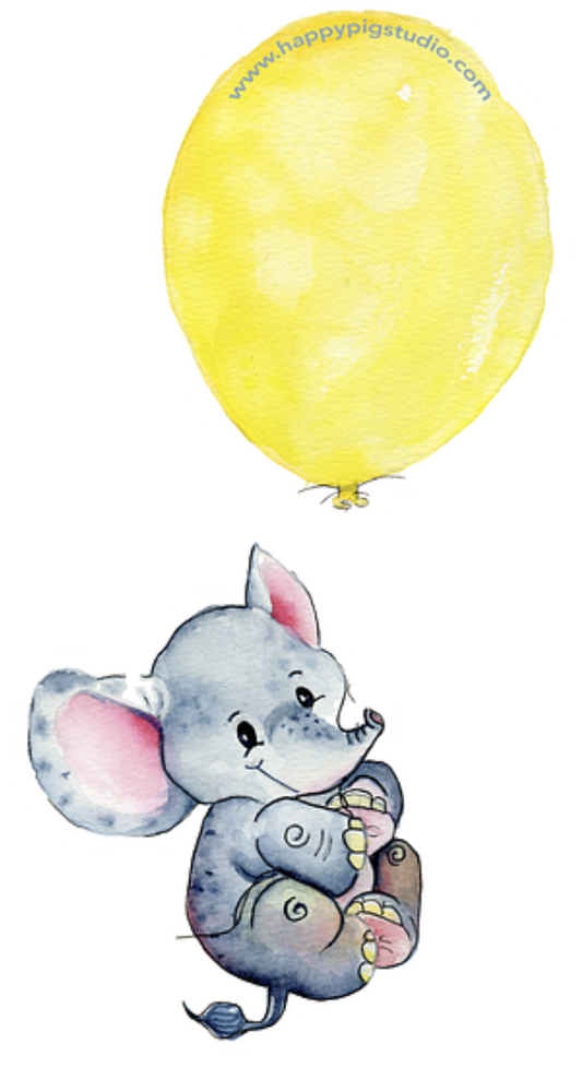 Oliver the Platypus with Balloon die-cut magnet featuring original watercolor artwork by Kay Mesia.