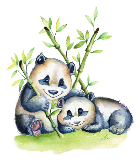 Pan and Das die-cut magnet featuring original watercolor artwork by Kay Mesia.