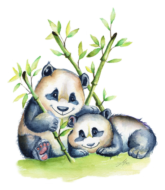 Pan and Das die-cut magnet featuring original watercolor artwork by Kay Mesia.