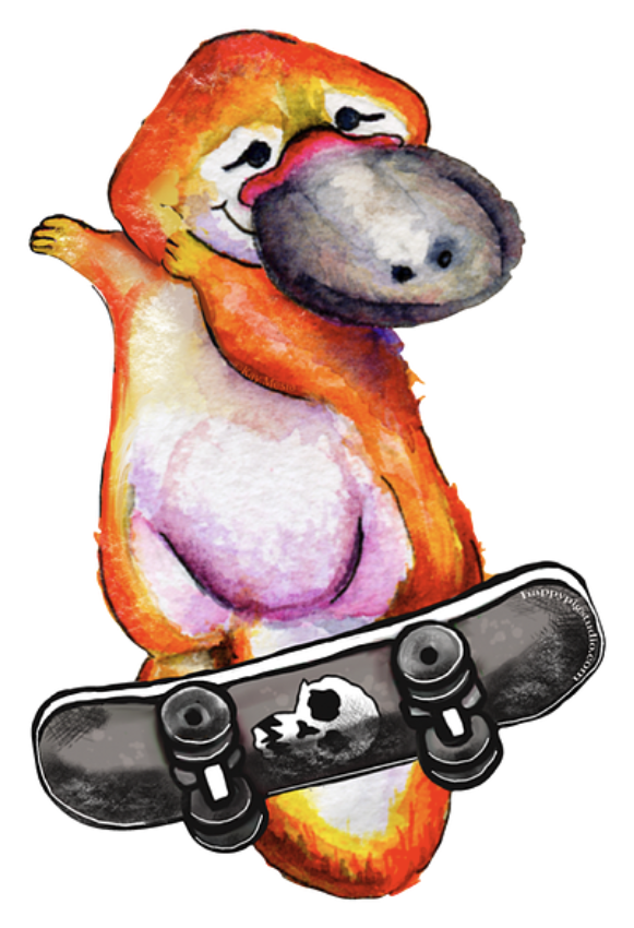 Oliver Sick Air die-cut magnet featuring original watercolor artwork by Kay Mesia.