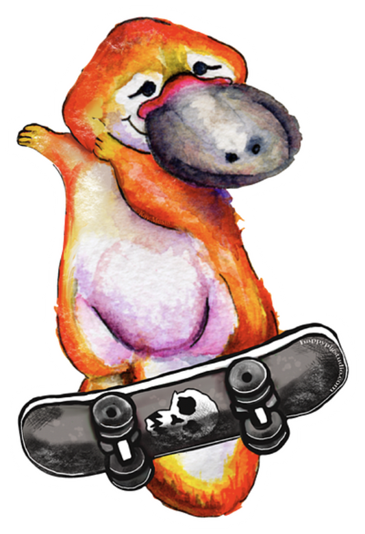 Oliver Sick Air die-cut magnet featuring original watercolor artwork by Kay Mesia.